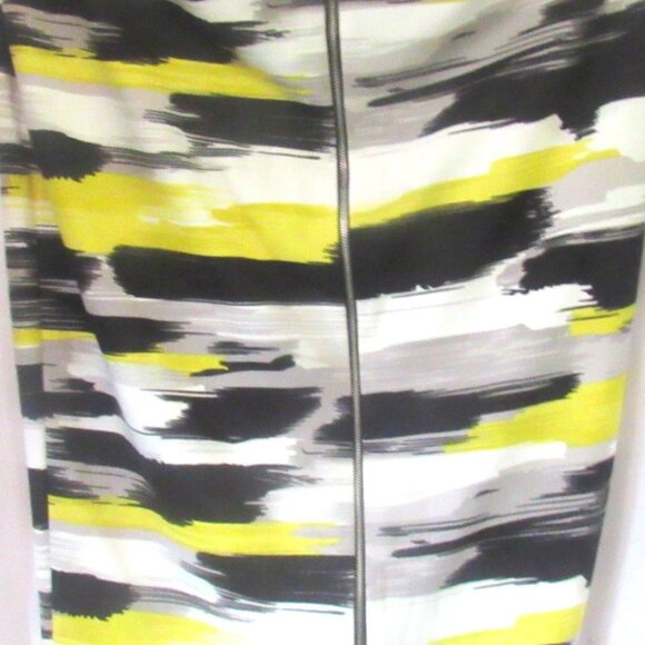 Jules & Leopold Full Back Zip, Black, Yellow and White Skirt, Size L E225 - Picture 3 of 7